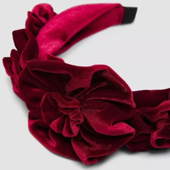 Zara Accessories Nwt Zara Bloggers Fav Boho Velvet Floral Headband